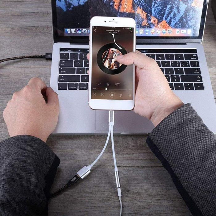 Cable adaptador de cargador hembra de 10cm y 8 pines a hembra de audio de 3,5 mm a macho de 8 pines, compatible con todos los sistemas iOS