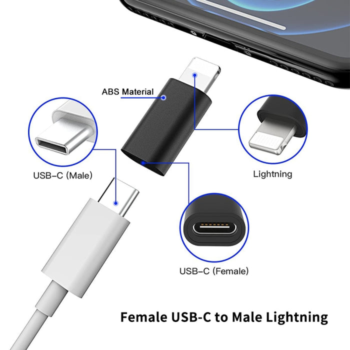 ENKAY Hat-Prince HC-6 Mini ABS USB-C / Type-C Adaptador de conector de puerto de 3.1 a 8 pines (blanco)