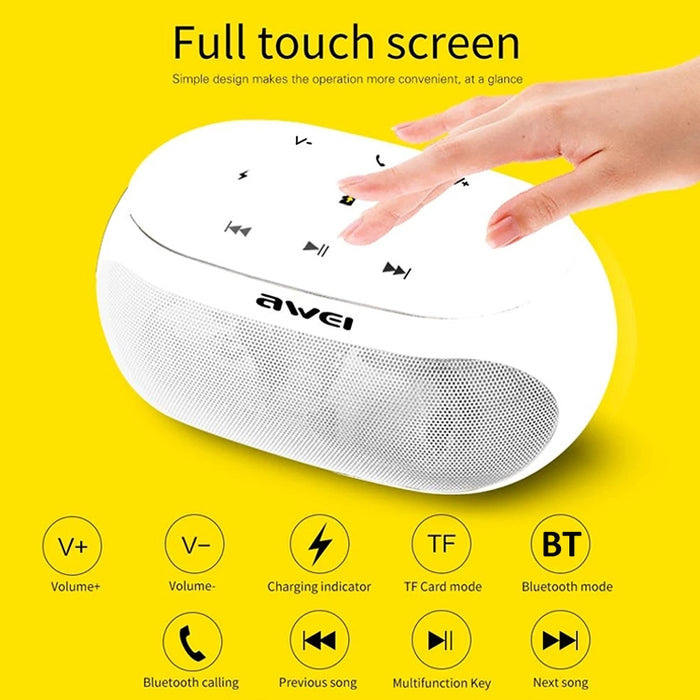 Altavoz Bluetooth inalámbrico Wei Y200 con botones táctiles, compatible con línea auxiliar y tarjeta TF