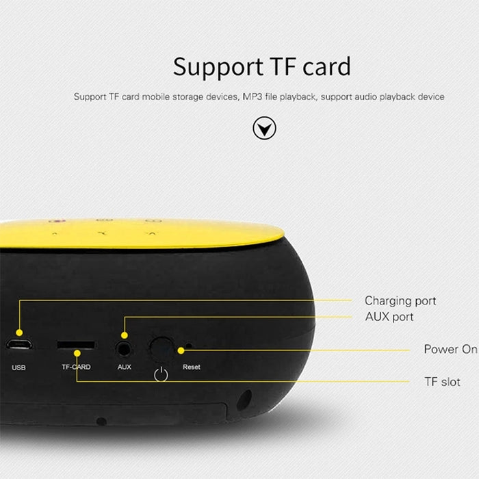 Altavoz Bluetooth inalámbrico Wei Y200 con botones táctiles, compatible con línea auxiliar y tarjeta TF