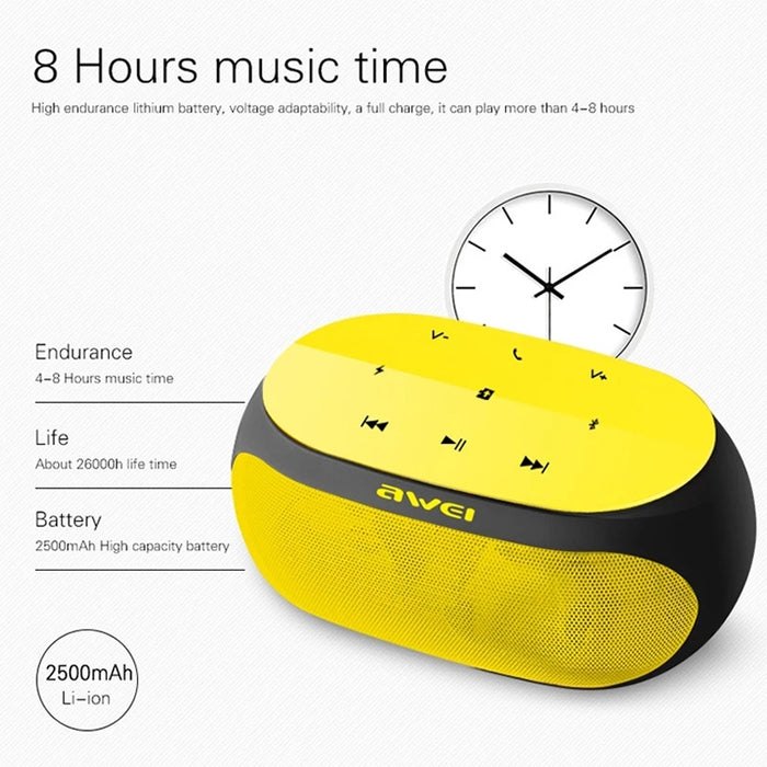 Altavoz Bluetooth inalámbrico Wei Y200 con botones táctiles, compatible con línea auxiliar y tarjeta TF