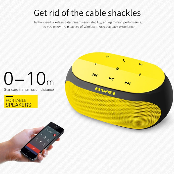 Altavoz Bluetooth inalámbrico Wei Y200 con botones táctiles, compatible con línea auxiliar y tarjeta TF