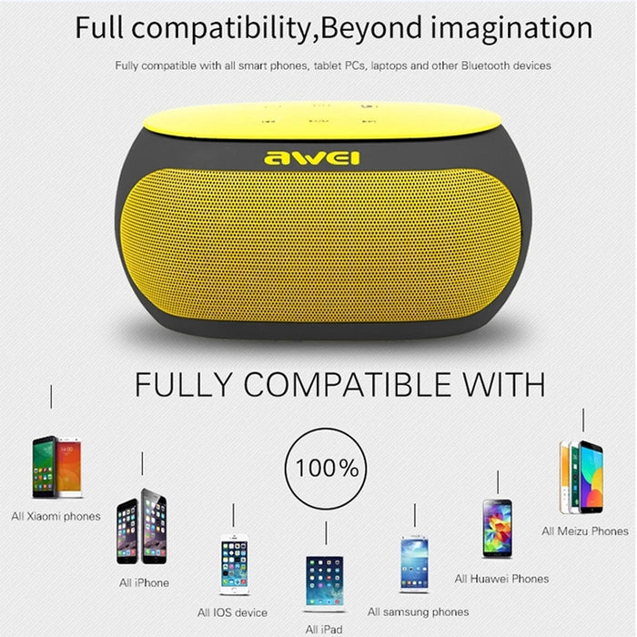 Altavoz Bluetooth inalámbrico Wei Y200 con botones táctiles, compatible con línea auxiliar y tarjeta TF