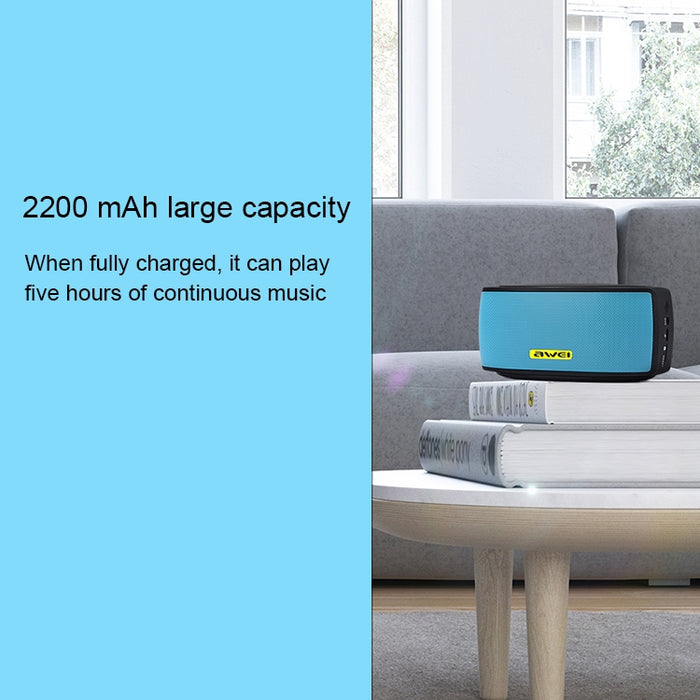 Wei Y210 Altavoz Bluetooth inalámbrico portátil V4.2 con graves mejorados, compatible con tarjeta NFC/TF/AUX