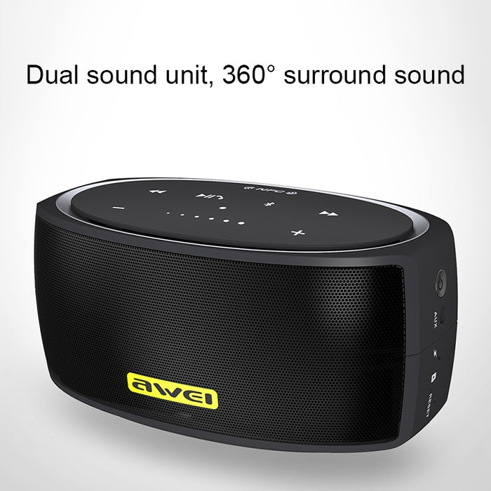 Wei Y210 Altavoz Bluetooth inalámbrico portátil V4.2 con graves mejorados, compatible con tarjeta NFC/TF/AUX