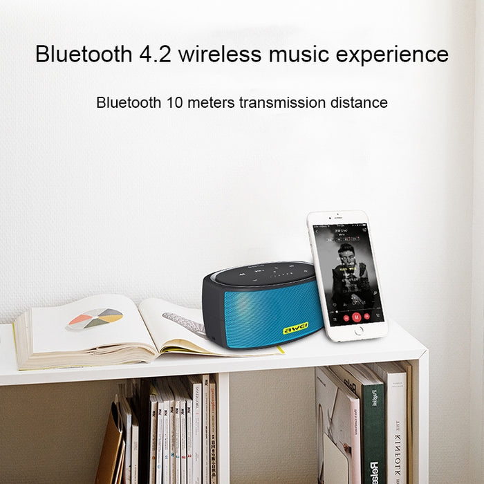 Wei Y210 Altavoz Bluetooth inalámbrico portátil V4.2 con graves mejorados, compatible con tarjeta NFC/TF/AUX