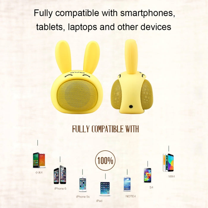 Awei Y700 Mini Altavoz Bluetooth Inalámbrico Conejo Portátil, Micrófono Incorporado, Soporte AUX/Llamada Manos Libres