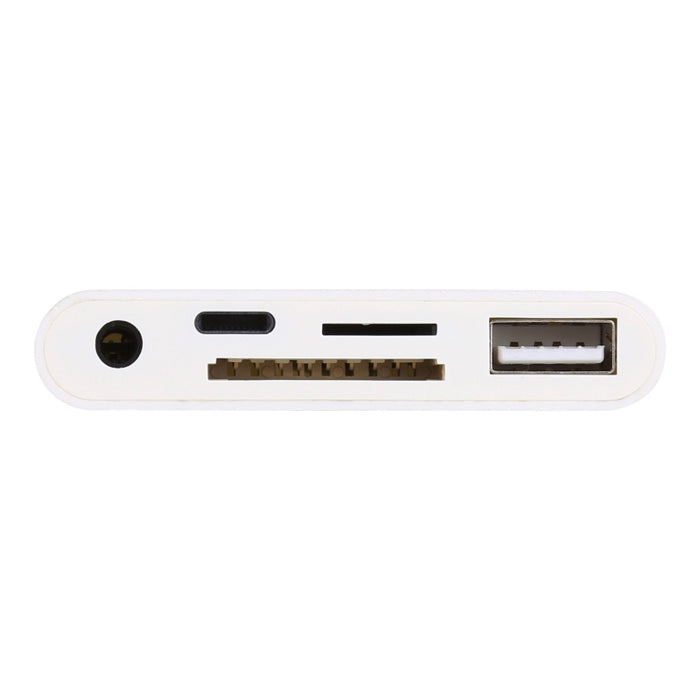 5 en 1 8 pines a HUB USB y USB-C / Type-C y auriculares de 3,5 mm y lector de tarjetas SD y TF