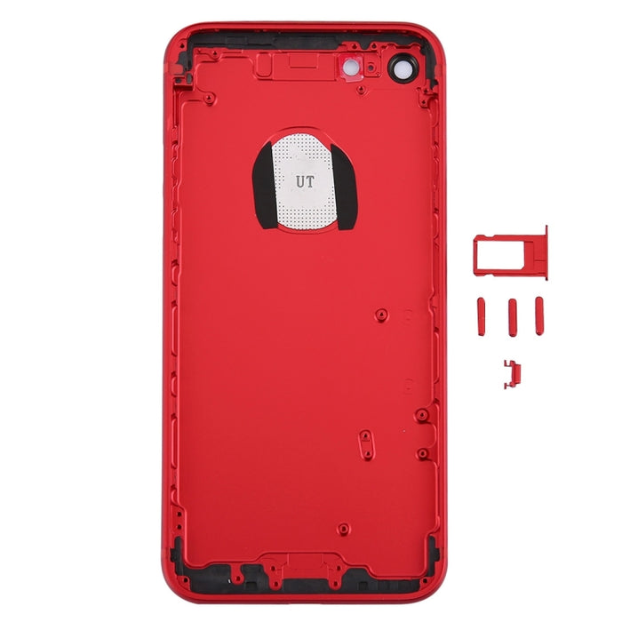 6 en 1 para iPhone 7 (Cubierta trasera (con lente de cámara) + Bandeja para tarjetas + Tecla de control de volumen + Botón de encendido + Tecla vibradora con interruptor de silencio + Letrero) Cubierta de carcasa de ensamblaje completo                 ...