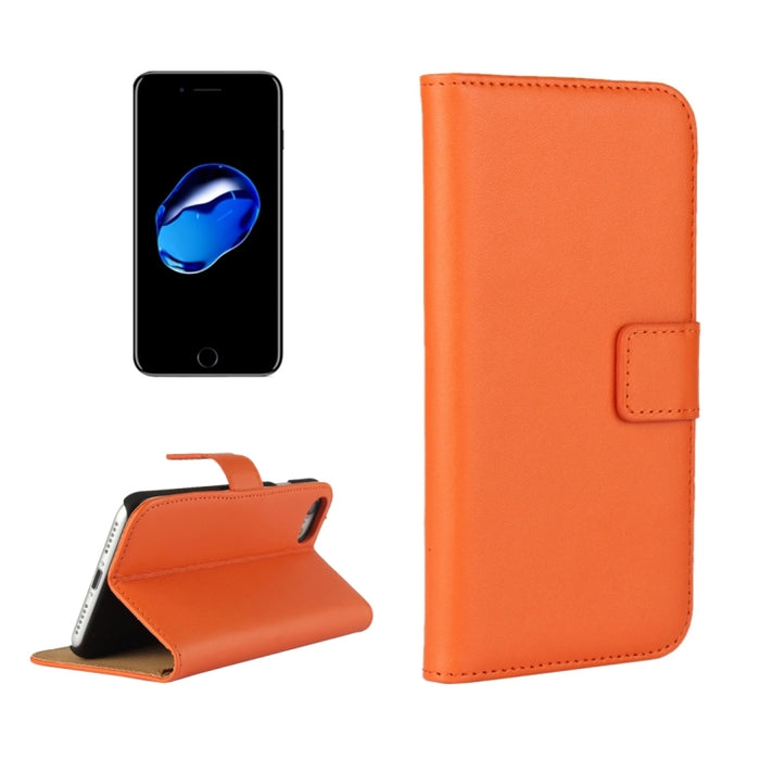 Para iPhone 8 y 7 Funda de cuero con tapa horizontal dividida genuina con soporte, ranuras para tarjetas y billetera