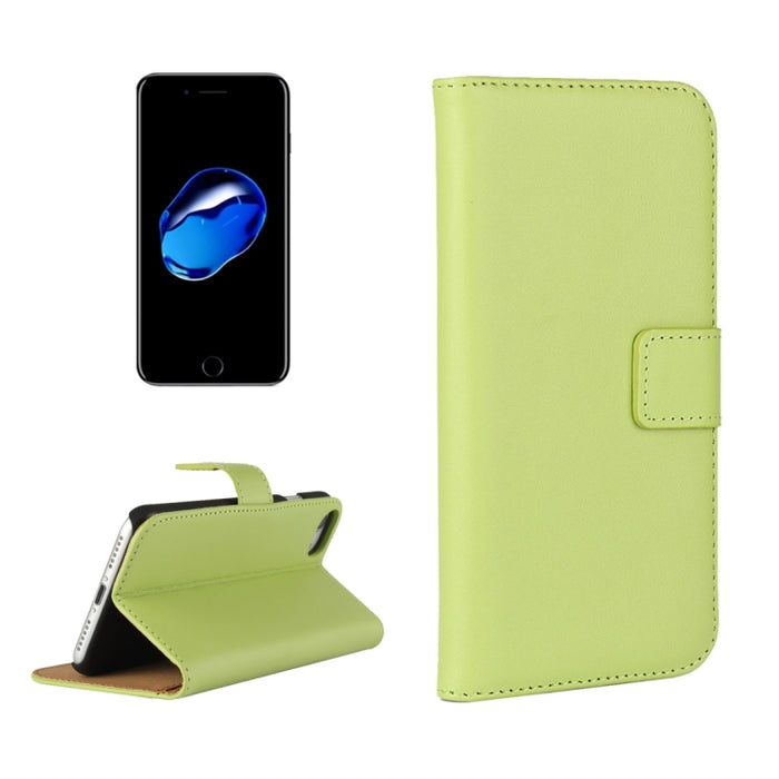 Para iPhone 8 y 7 Funda de cuero con tapa horizontal dividida genuina con soporte, ranuras para tarjetas y billetera