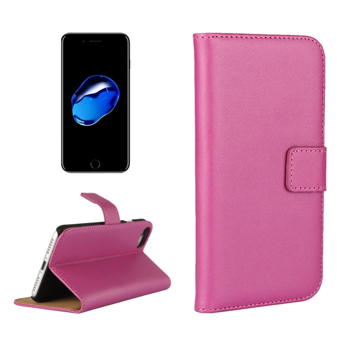 Para iPhone 8 y 7 Funda de cuero con tapa horizontal dividida genuina con soporte, ranuras para tarjetas y billetera