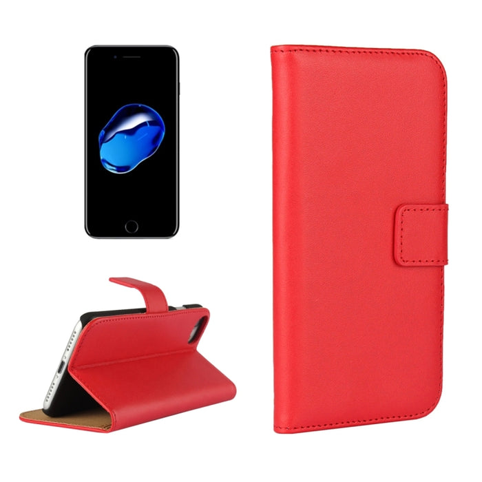 Para iPhone 8 y 7 Funda de cuero con tapa horizontal dividida genuina con soporte, ranuras para tarjetas y billetera