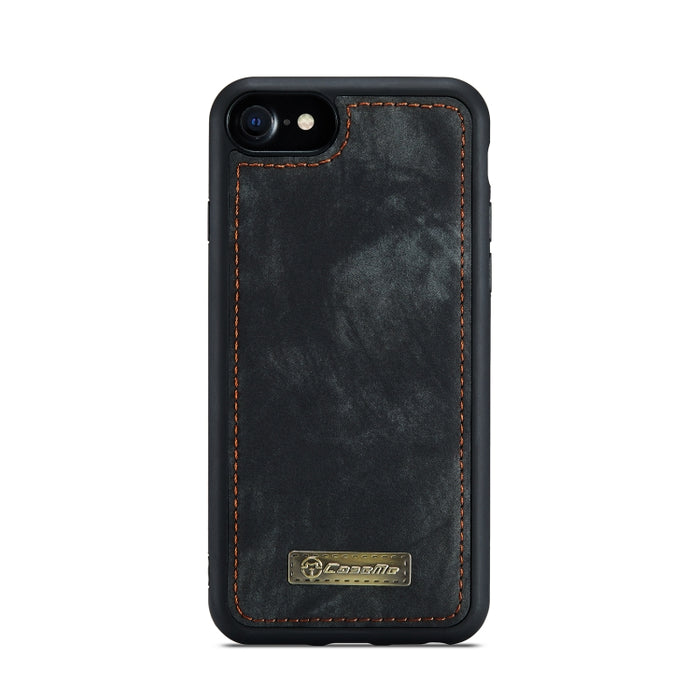 CaseMe para iPhone 8 y 7 Cartera de cuero multifuncional con funda protectora trasera de PC magnética desmontable y soporte y 10 ranuras para tarjetas y 3 ranuras para efectivo y 1 billetera con cremallera y 2 marcos de fotos y 3 cierres magnéticos