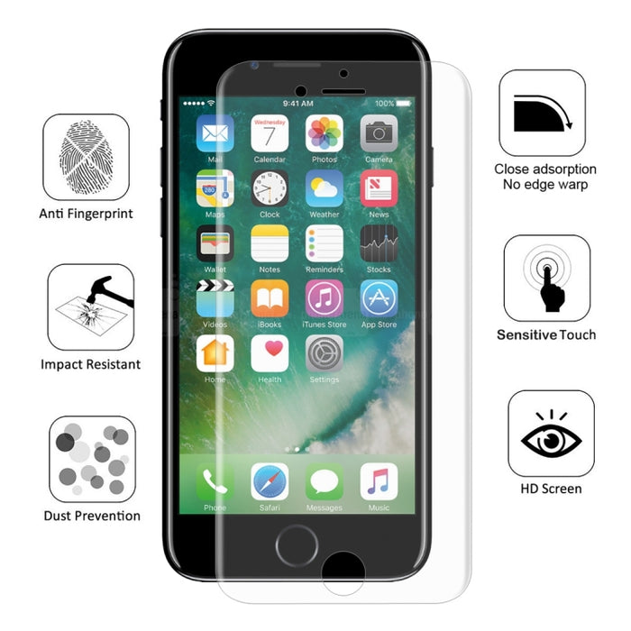 ENKAY Hat-Prince 0,1 mm 3D Protector de pantalla completa Película de hidrogel a prueba de explosiones para iPhone SE 2020/8/7, material TPU + TPE + PET