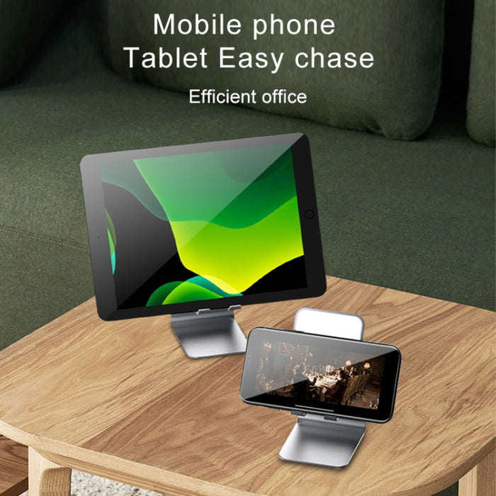 Soporte de escritorio de metal multifuncional universal para teléfono móvil/tableta PC con espejo de maquillaje