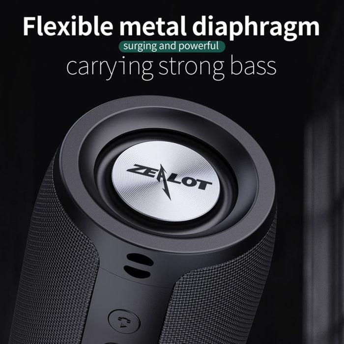ZEALOT S51 Altavoz Bluetooth estéreo portátil con micrófono incorporado, compatible con llamadas manos libres, tarjeta TF y AUX