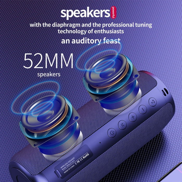 ZEALOT S51 Altavoz Bluetooth estéreo portátil con micrófono incorporado, compatible con llamadas manos libres, tarjeta TF y AUX