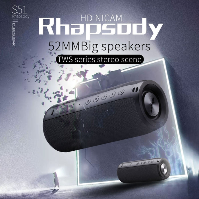 ZEALOT S51 Altavoz Bluetooth estéreo portátil con micrófono incorporado, compatible con llamadas manos libres, tarjeta TF y AUX