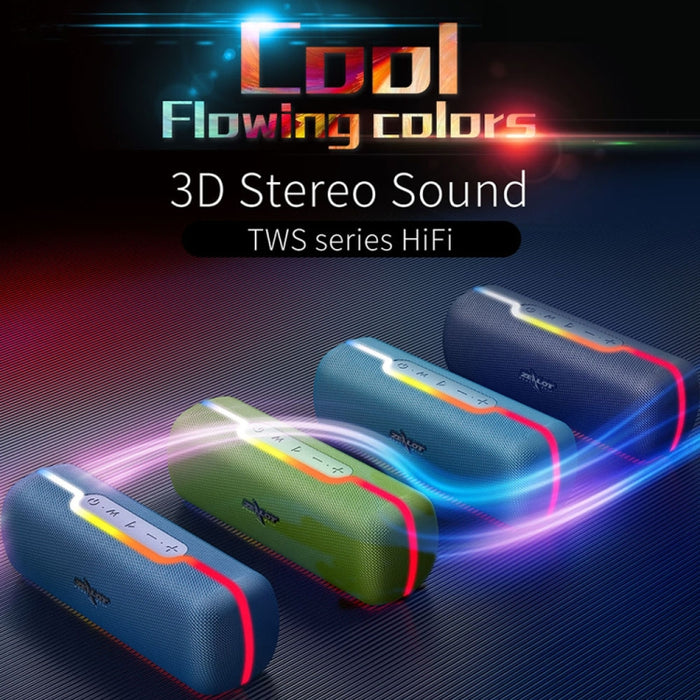 ZEALOT S55 Altavoz Bluetooth estéreo portátil con micrófono incorporado, compatible con llamadas manos libres, tarjeta TF y AUX