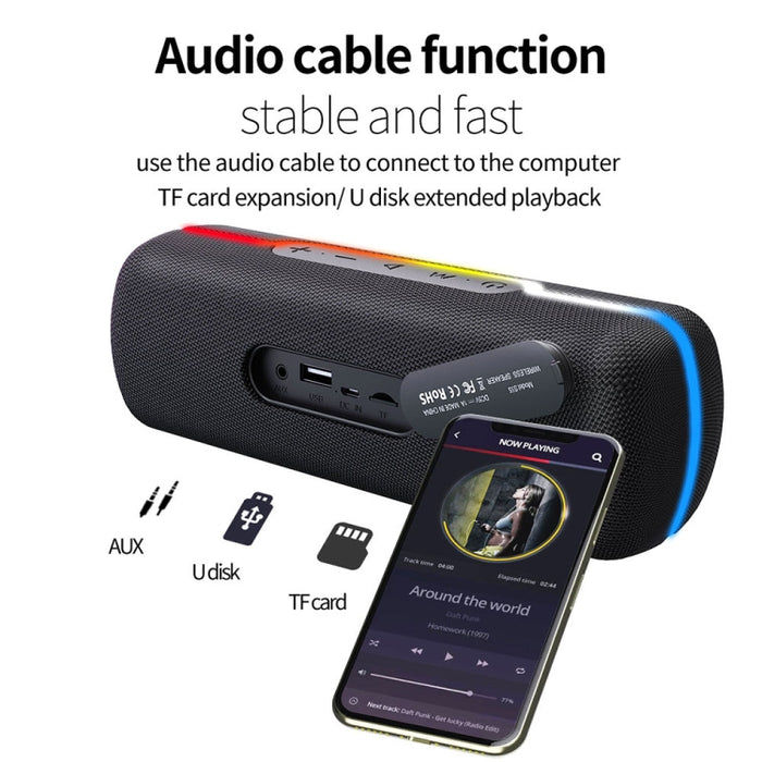 ZEALOT S55 Altavoz Bluetooth estéreo portátil con micrófono incorporado, compatible con llamadas manos libres, tarjeta TF y AUX