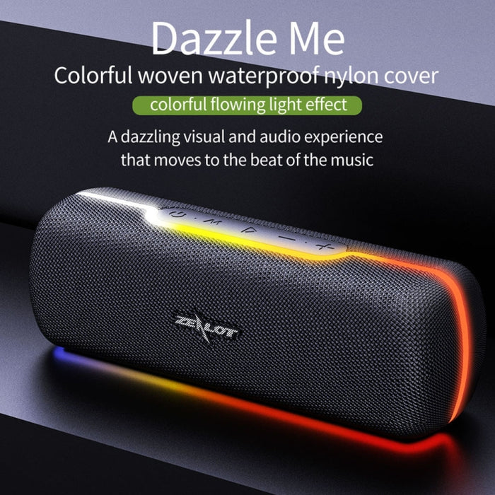 ZEALOT S55 Altavoz Bluetooth estéreo portátil con micrófono incorporado, compatible con llamadas manos libres, tarjeta TF y AUX