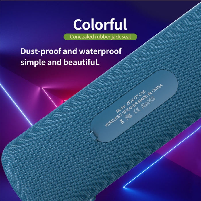 ZEALOT S55 Altavoz Bluetooth estéreo portátil con micrófono incorporado, compatible con llamadas manos libres, tarjeta TF y AUX