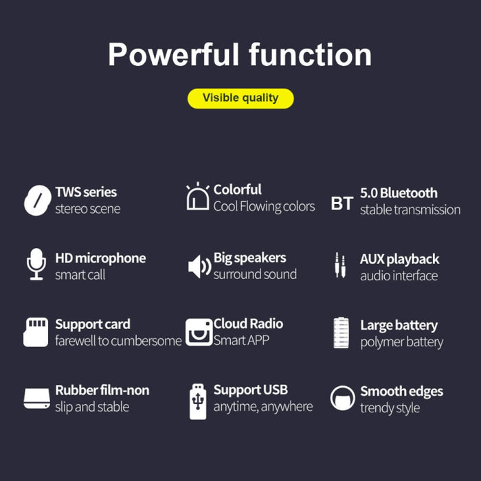 ZEALOT S55 Altavoz Bluetooth estéreo portátil con micrófono incorporado, compatible con llamadas manos libres, tarjeta TF y AUX