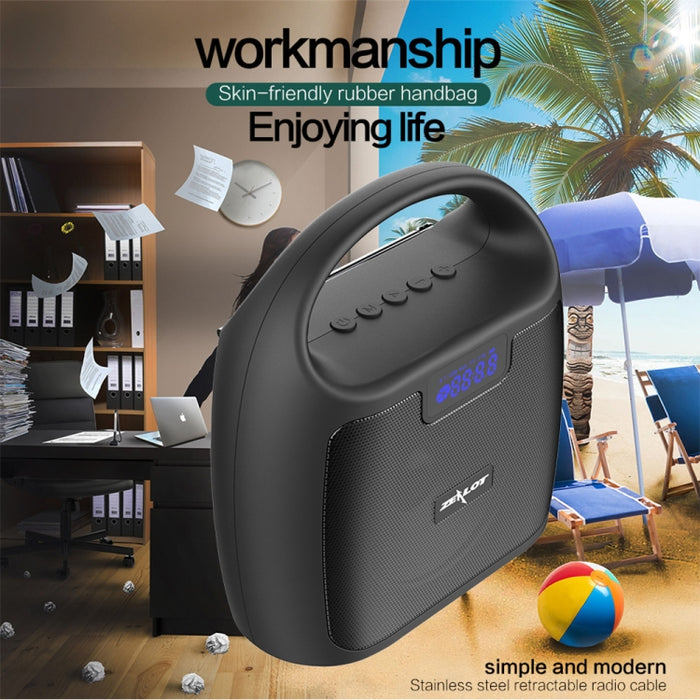 ZEALOT S42 Altavoz Bluetooth inalámbrico con radio FM portátil con micrófono incorporado, compatible con llamadas manos libres, tarjeta TF y AUX