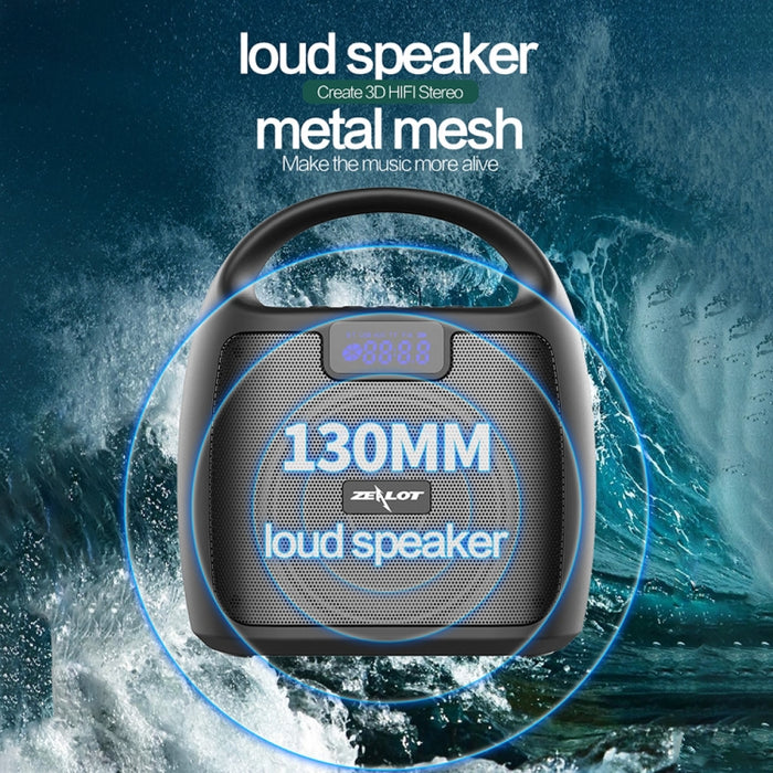 ZEALOT S42 Altavoz Bluetooth inalámbrico con radio FM portátil con micrófono incorporado, compatible con llamadas manos libres, tarjeta TF y AUX