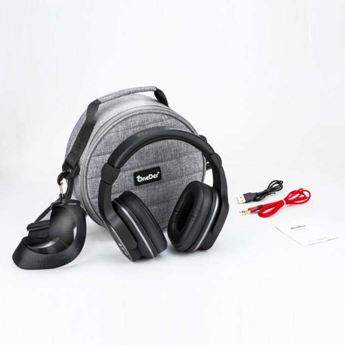 OneDer S2 Auriculares inalámbricos Bluetooth versión 5.0 con micrófono, manos libres, tarjeta TF, unidad USB, AUX, función FM