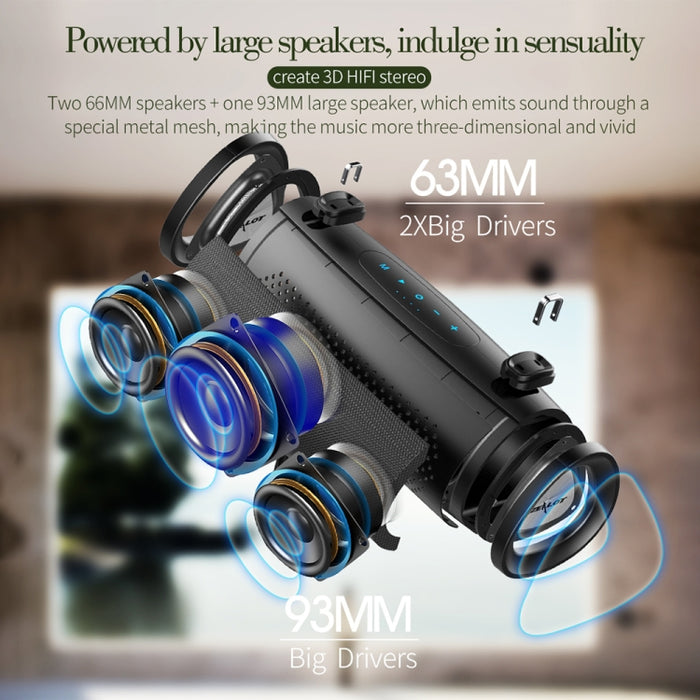 ZEALOT S39 Altavoz Bluetooth inalámbrico con subwoofer portátil con micrófono incorporado, compatible con llamadas manos libres, tarjeta TF y AUX