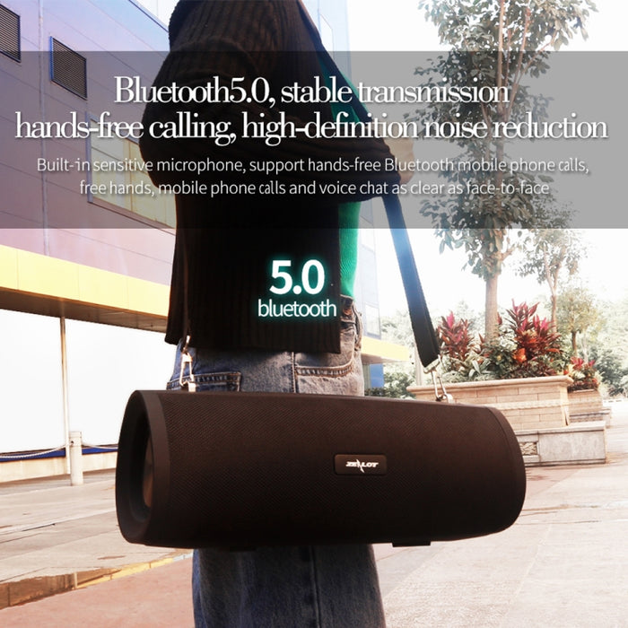 ZEALOT S39 Altavoz Bluetooth inalámbrico con subwoofer portátil con micrófono incorporado, compatible con llamadas manos libres, tarjeta TF y AUX