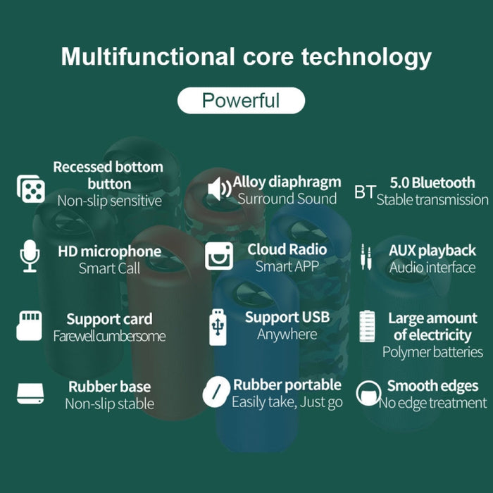ZEALOT S36 Altavoz Bluetooth inalámbrico portátil de graves pesados con micrófono incorporado, compatible con llamadas manos libres, tarjeta TF y AUX