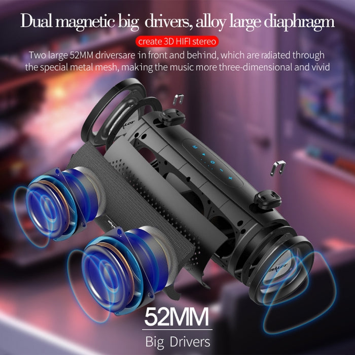 ZEALOT S38 Altavoz Bluetooth inalámbrico con subwoofer portátil con micrófono incorporado, compatible con llamadas manos libres, tarjeta TF y AUX