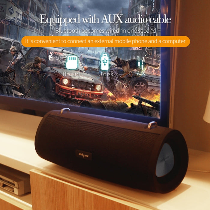 ZEALOT S38 Altavoz Bluetooth inalámbrico con subwoofer portátil con micrófono incorporado, compatible con llamadas manos libres, tarjeta TF y AUX