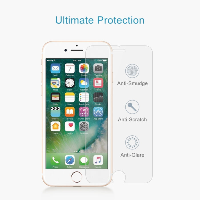 10 PCS para iPhone 8 Plus y iPhone 7 Plus 0,26 mm 9H Dureza superficial 2.5D Película de pantalla no completa de vidrio templado a prueba de explosiones