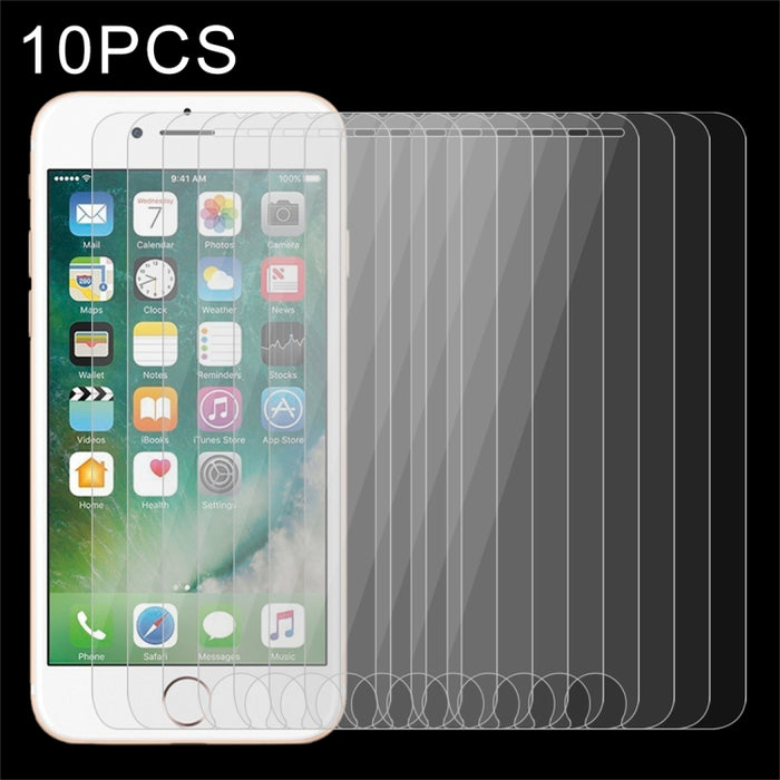 10 PCS para iPhone 8 Plus y iPhone 7 Plus 0,26 mm 9H Dureza superficial 2.5D Película de pantalla no completa de vidrio templado a prueba de explosiones