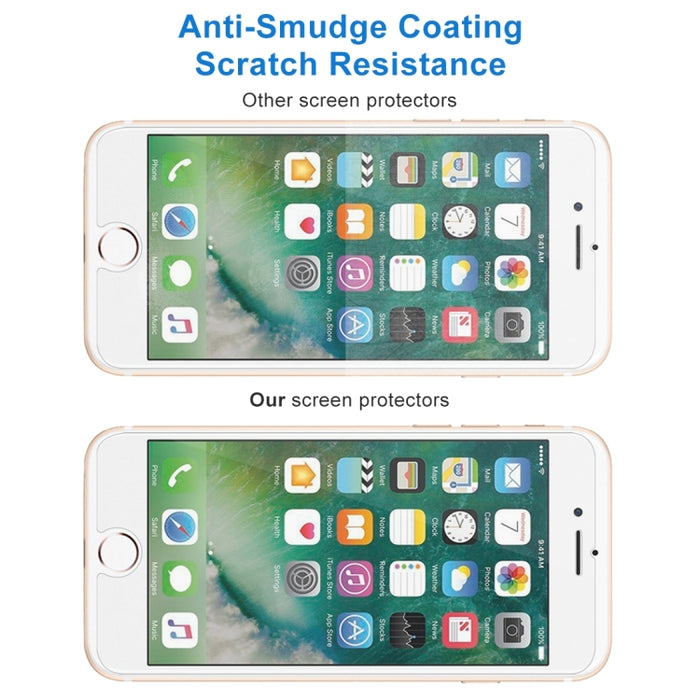 10 PCS para iPhone 8 Plus y iPhone 7 Plus 0,26 mm 9H Dureza superficial 2.5D Película de pantalla no completa de vidrio templado a prueba de explosiones