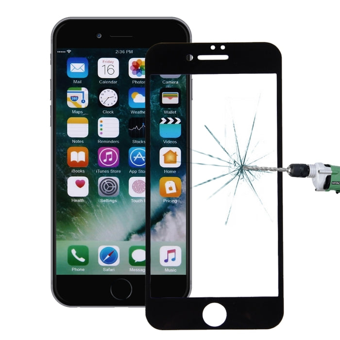 Para iPhone 7 Plus Protector de pantalla de impresión de seda 0,26mm 9H dureza superficial 2.5D película de pantalla de vidrio templado a prueba de explosiones