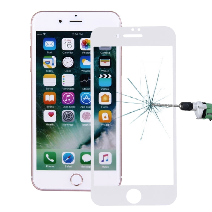 Para iPhone 7 Plus Protector de pantalla de impresión de seda 0,26mm 9H dureza superficial 2.5D película de pantalla de vidrio templado a prueba de explosiones