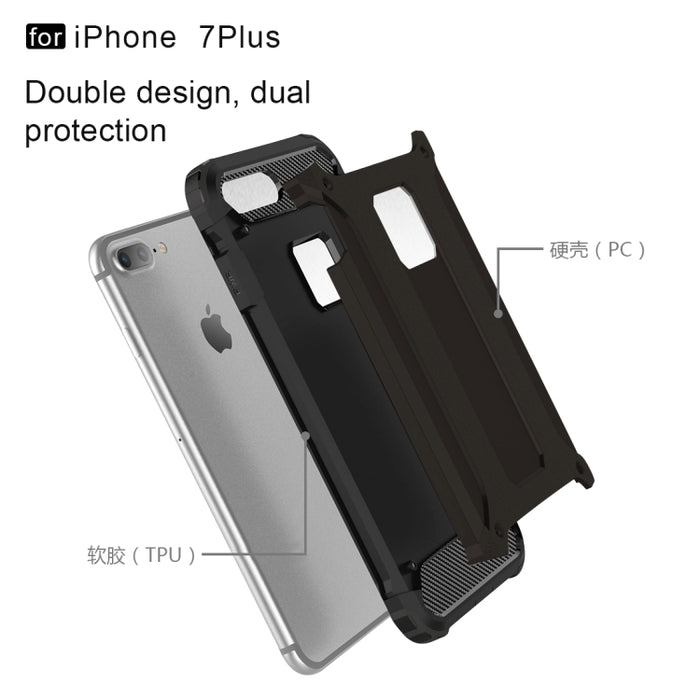 Para iPhone 8 Plus y 7 Plus Estuche combinado Tough Armor TPU + PC