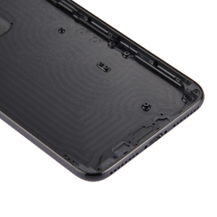 6 en 1 para iPhone 7 Plus (Cubierta trasera + Bandeja para tarjetas + Tecla de control de volumen + Botón de encendido + Tecla vibradora con interruptor de silencio + Letrero) Cubierta de carcasa de ensamblaje completo (Negro azabache)                 ...