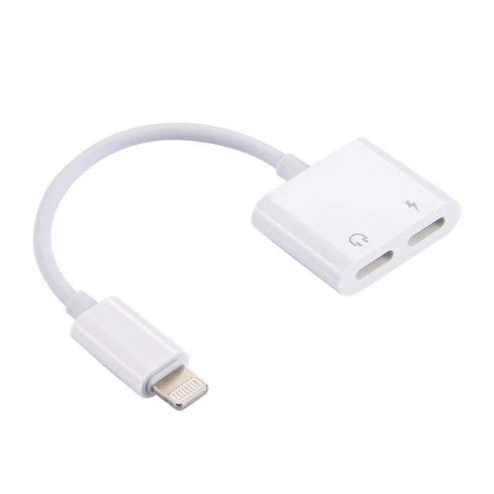 Adaptador de auriculares 2 en 1 de 8 pines macho a 8 pines de carga + adaptador de auriculares hembra de audio de 8 pines con función de llamada, compatible con IOS 10.3.1 o superior