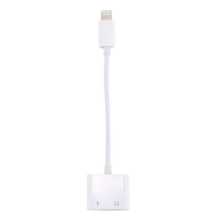 Adaptador de auriculares 2 en 1 de 8 pines macho a 8 pines de carga + adaptador de auriculares hembra de audio de 8 pines con función de llamada, compatible con IOS 10.3.1 o superior