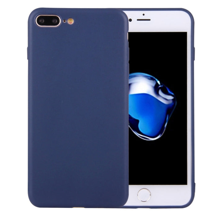 Para iPhone 8 Plus y 7 Plus Funda protectora de TPU de color sólido sin orificio redondo