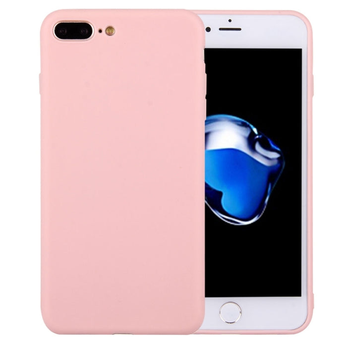 Para iPhone 8 Plus y 7 Plus Funda protectora de TPU de color sólido sin orificio redondo