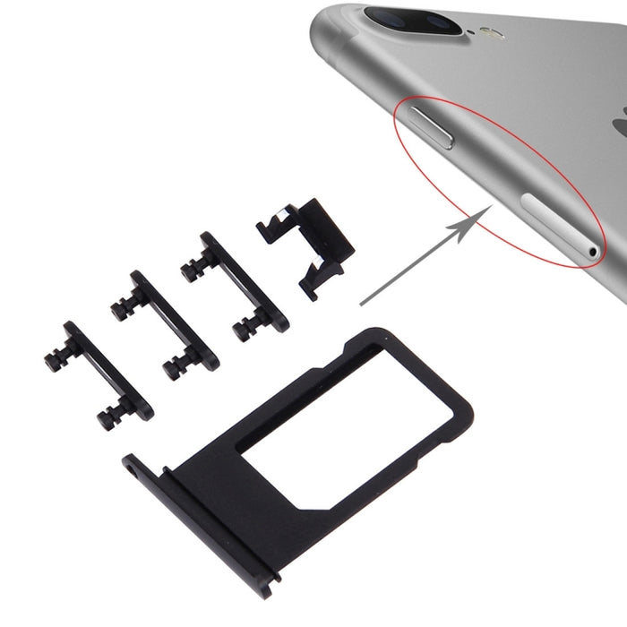 Bandeja para tarjetas + Tecla de control de volumen + Botón de encendido + Tecla vibradora con interruptor de silencio para iPhone 7 Plus, For iPhone 7 Plus