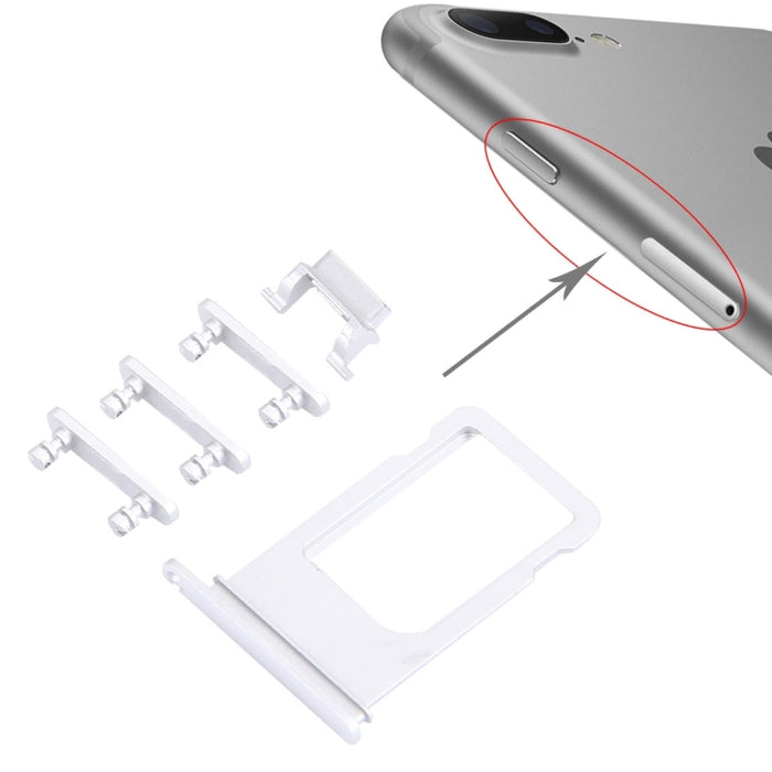 Bandeja para tarjetas + Tecla de control de volumen + Botón de encendido + Tecla vibradora con interruptor de silencio para iPhone 7 Plus, For iPhone 7 Plus