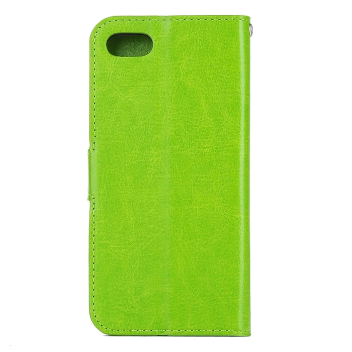 Para iPhone 8 Plus y 7 Plus Funda de cuero con tapa horizontal con textura Crazy Horse con hebilla magnética, soporte, ranuras para tarjetas, billetera y marco de fotos